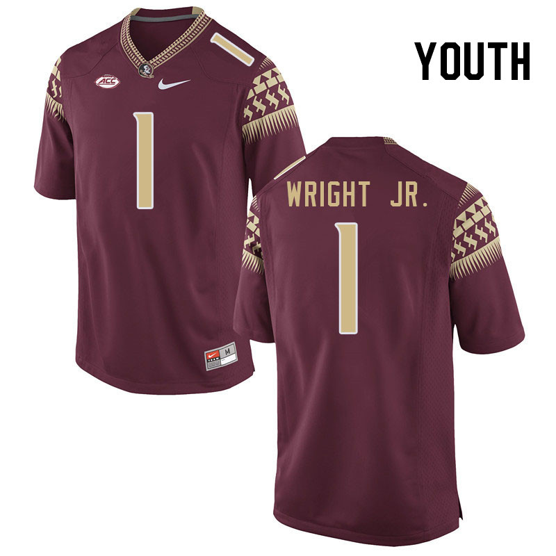 Youth #1 Winston Wright Jr. Florida State Seminoles College Football Jerseys Stitched-Garnet